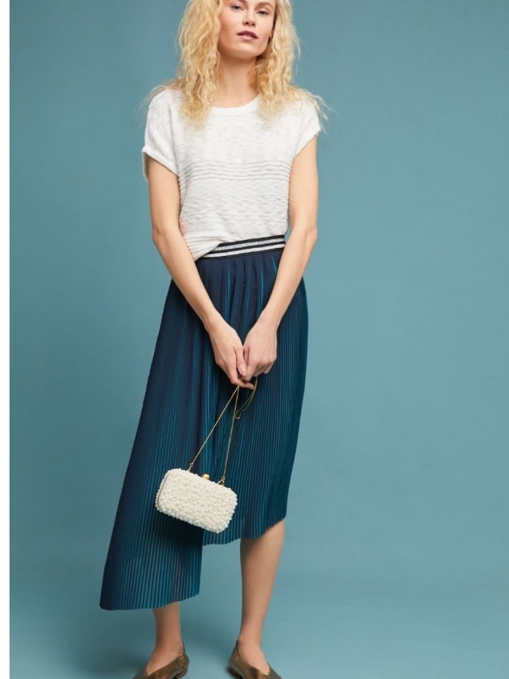 Anthropologie Seen Worn Kept Asymmetrical Skirt pleated 2 , 6 new condition
